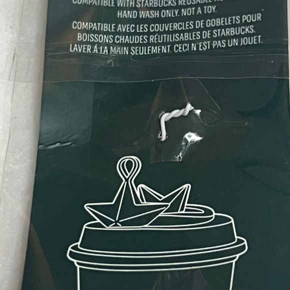NWT Starbucks 2023 Holiday Pink Star Reusable Hot Cup Lid Stopper Keychain - Picture 7 of 7